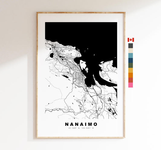 Nanaimo Map Print - City Map Poster - Map Art - Map Wall Art - Canada City Maps - Nanaimo Print - Nanaimo Poster - Minimalist City Map