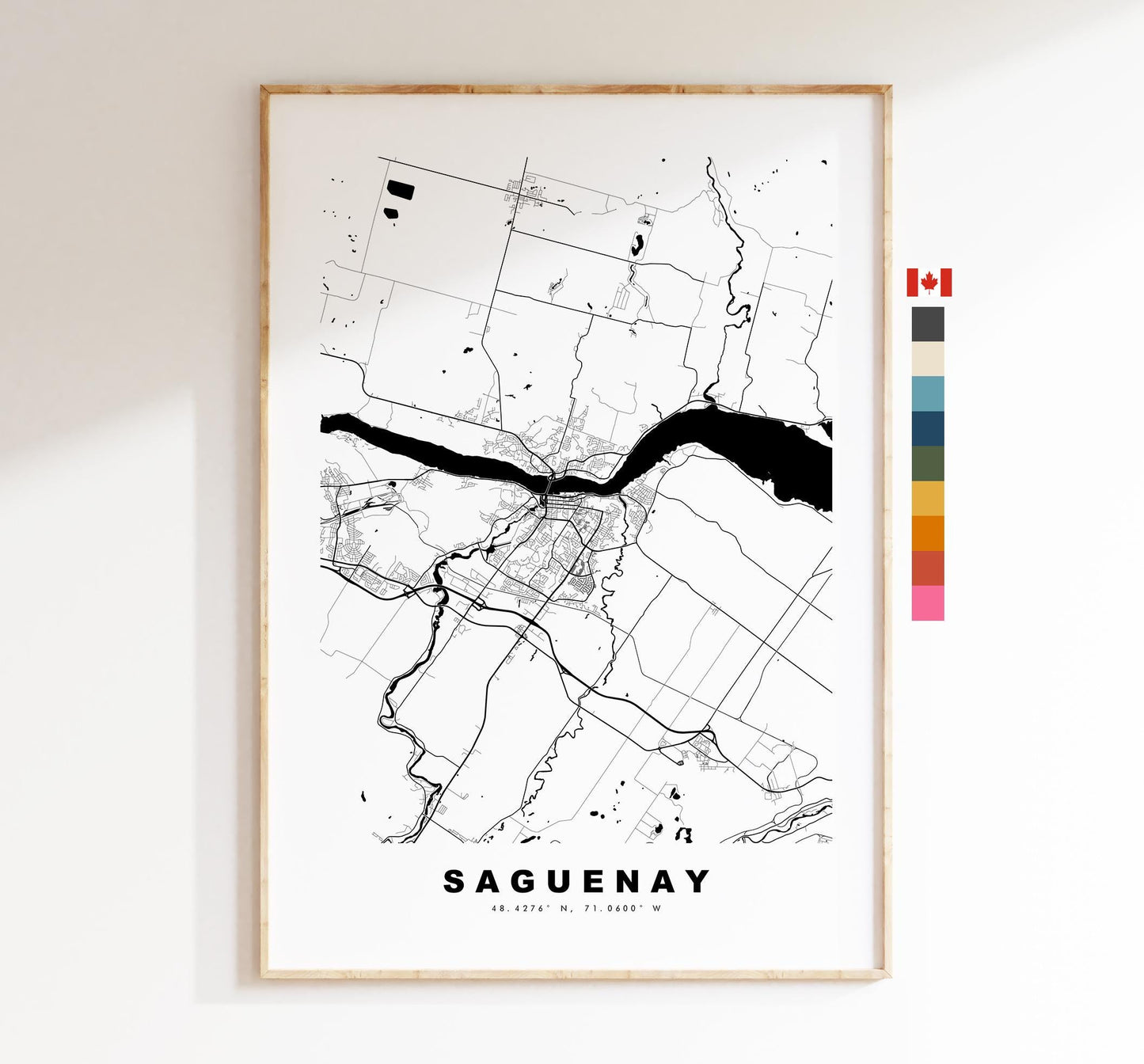 Saguenay Map Print - City Map Poster - Map Art - Map Wall Art - Canada City Maps - Saguenay Print - Saguenay Poster - Minimalist City Map