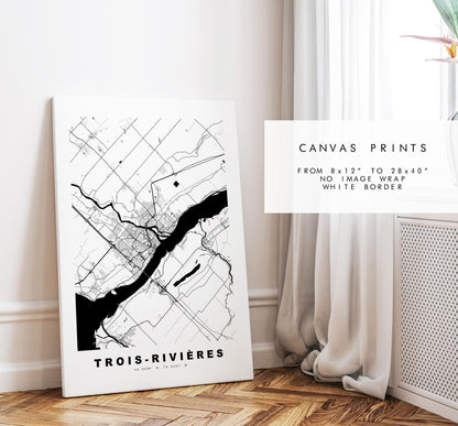 Trois-Rivières Map Print - City Map Poster - Map Art - Map Wall Art - Canada City Maps - Three Rivers Print - Poster - Minimalist City Map