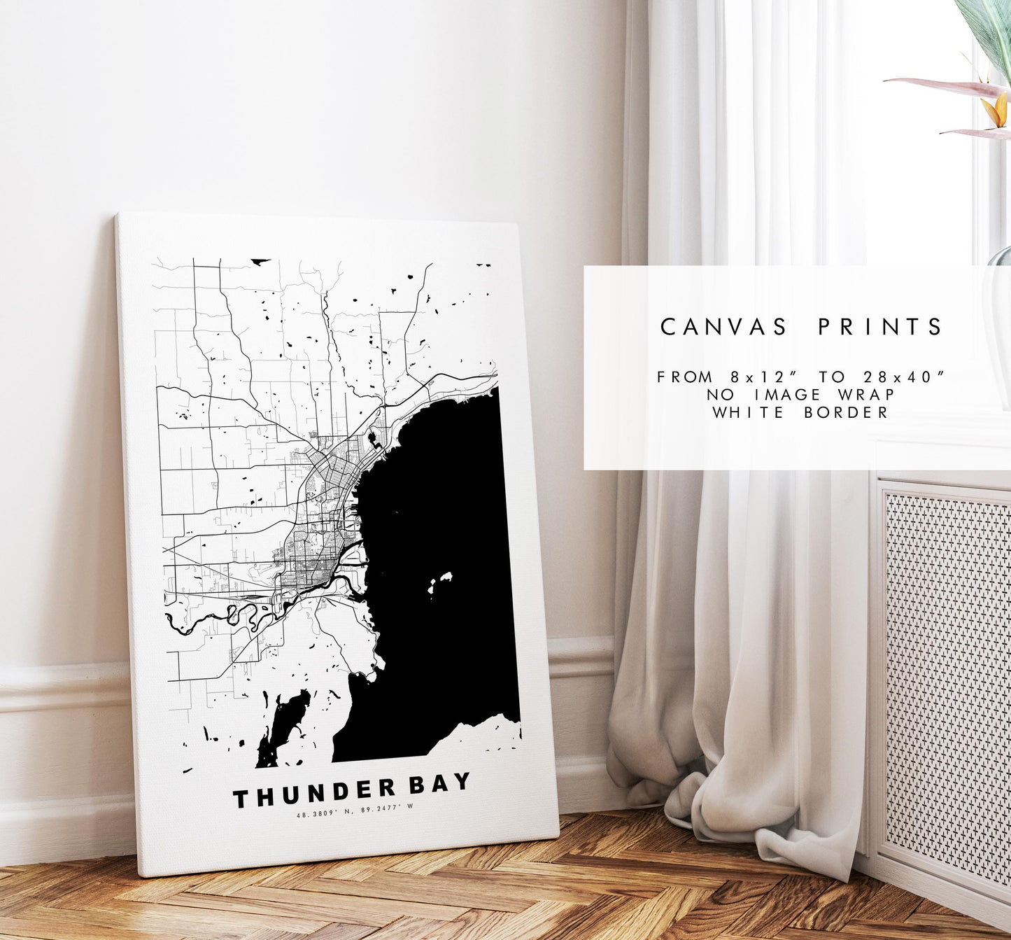 Thunder Bay Map Print - City Map Poster - Map Art - Map Wall Art - Canada City Maps - Thunder Bay Print - Poster - Minimalist City Map