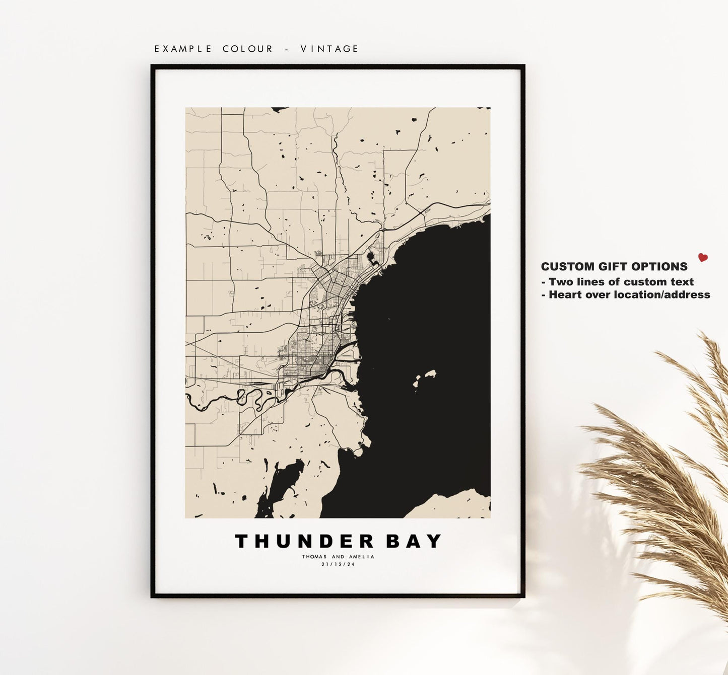 Thunder Bay Map Print - City Map Poster - Map Art - Map Wall Art - Canada City Maps - Thunder Bay Print - Poster - Minimalist City Map