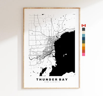 Thunder Bay Map Print - City Map Poster - Map Art - Map Wall Art - Canada City Maps - Thunder Bay Print - Poster - Minimalist City Map