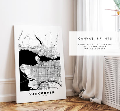 Vancouver Map Print - City Map Poster - Map Art - Map Wall Art - Canada City Maps - Vancouver Print - Vancouver Poster - Minimalist City Map