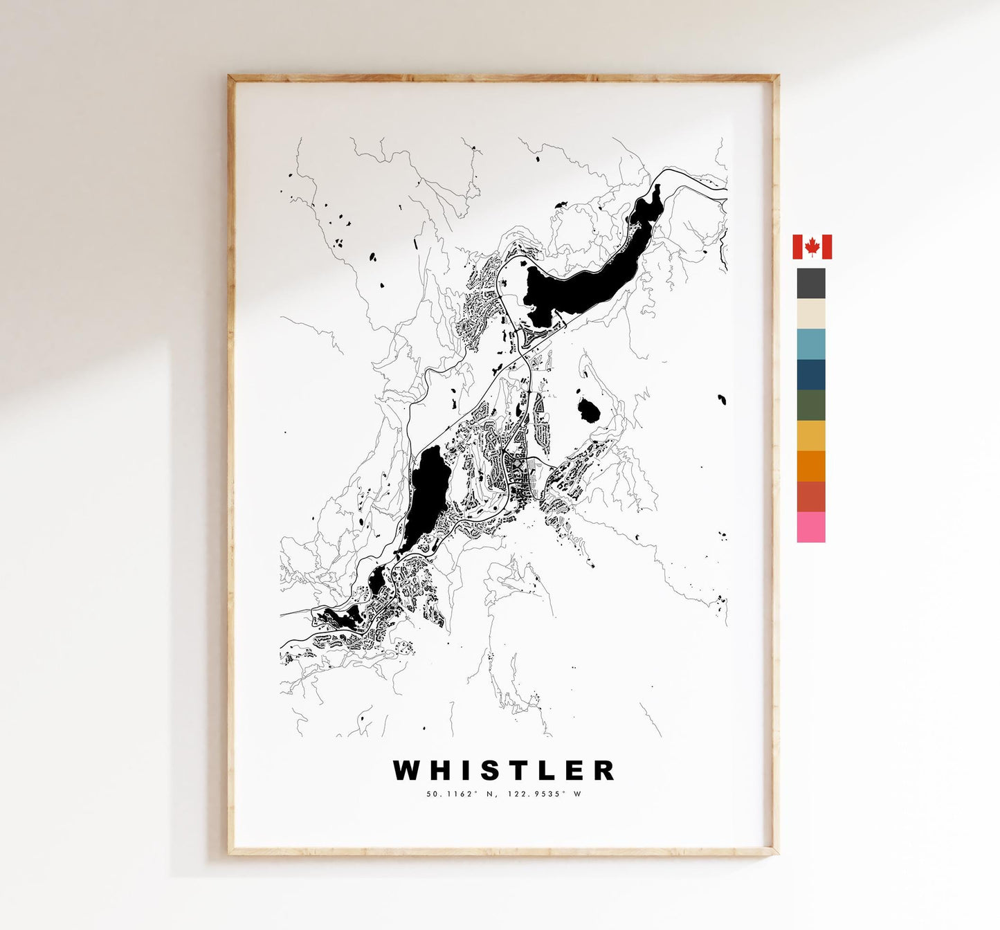 Whistler Map Print - City Map Poster - Map Art - Map Wall Art - Canada City Maps - Whistler Print - Whistler Poster - Minimalist City Map