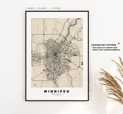 Winnipeg Map Print - City Map Poster - Map Art - Map Wall Art - Canada City Maps - Winnipeg Print - Winnipeg Poster - Minimalist City Map