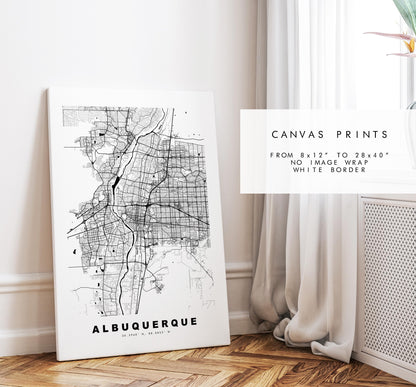 Albuquerque Map Print - City Map Poster - Map Art - USA City Maps - Albuquerque Print -  Poster - Minimalist City Map - New Mexico