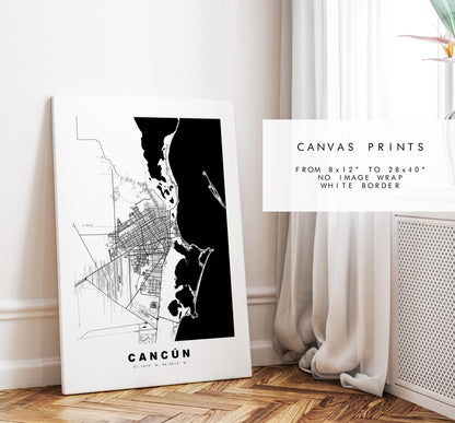 Cancun Map Print - City Map Poster - Map Art - Map Wall Art - Mexico City Maps - Cancún Print - Cancún Poster - Minimalist City Map