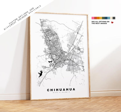 Chihuahua Map Print - City Map Poster - Map Art - Map Wall Art - Mexico City Maps - Chihuahua Print - Chihuahua Poster - Minimalist City Map