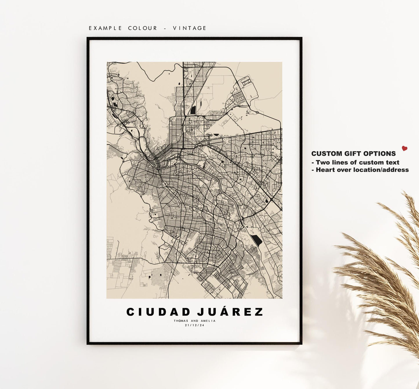 Ciudad Juarez Map Print - City Map Poster - Map Art - Map Wall Art - Mexico City Maps - Ciudad Juárez Print - Poster - Minimalist City Map