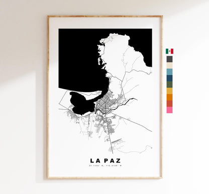 La Paz Map Print - City Map Poster - Map Art - Map Wall Art - Mexico City Maps - La Paz Print - La Paz Poster - Minimalist City Map