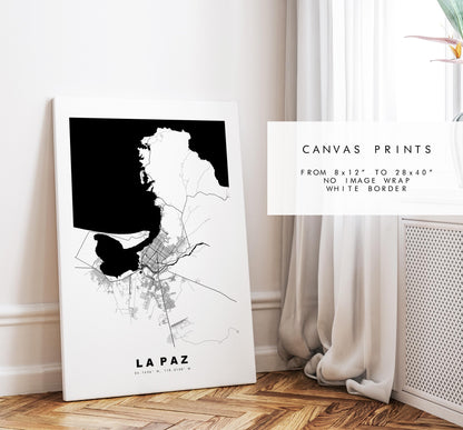 La Paz Map Print - City Map Poster - Map Art - Map Wall Art - Mexico City Maps - La Paz Print - La Paz Poster - Minimalist City Map