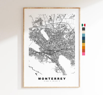 Monterrey Map Print - City Map Poster - Map Art - Map Wall Art - Mexico City Maps - Monterrey Print - Monterrey Poster - Minimalist City Map