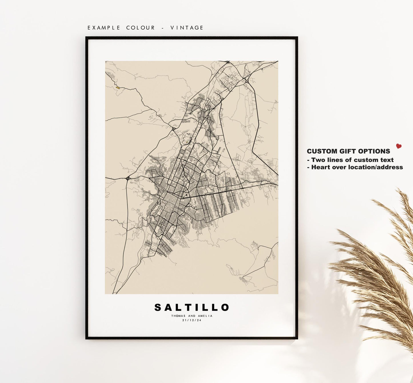 Saltillo Map Print - City Map Poster - Map Art - Map Wall Art - Mexico City Maps - Saltillo Print - Saltillo Poster - Minimalist City Map