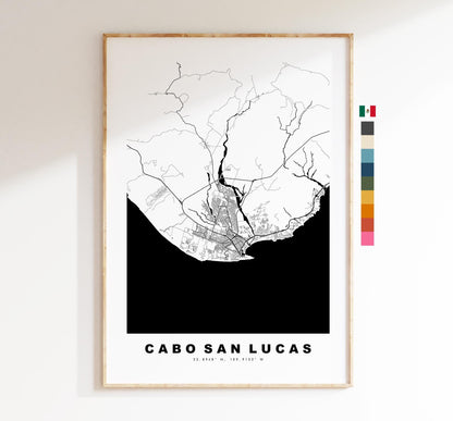 Cabo San Lucas Map Print - City Map Poster - Map Art - Map Wall Art - Mexico City Maps - Cabo Print - Cabo Poster - Minimalist City Map