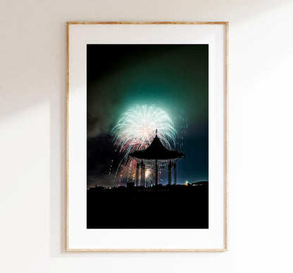 Southsea Bandstand Fireworks - Photography Print - Portsmouth and Southsea Prints - Wall Art -  Frame and Canvas Options - Portrait