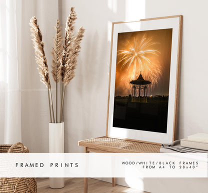 Southsea Bandstand Fireworks - Photography Print - Portsmouth and Southsea Prints - Wall Art -  Frame and Canvas Options - Portrait