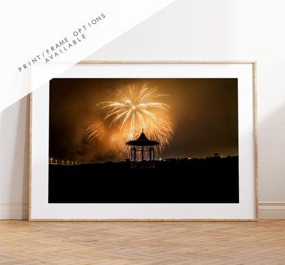 Southsea Bandstand Fireworks - Photography Print - Portsmouth and Southsea Prints - Wall Art -  Frame and Canvas Options - Landscape